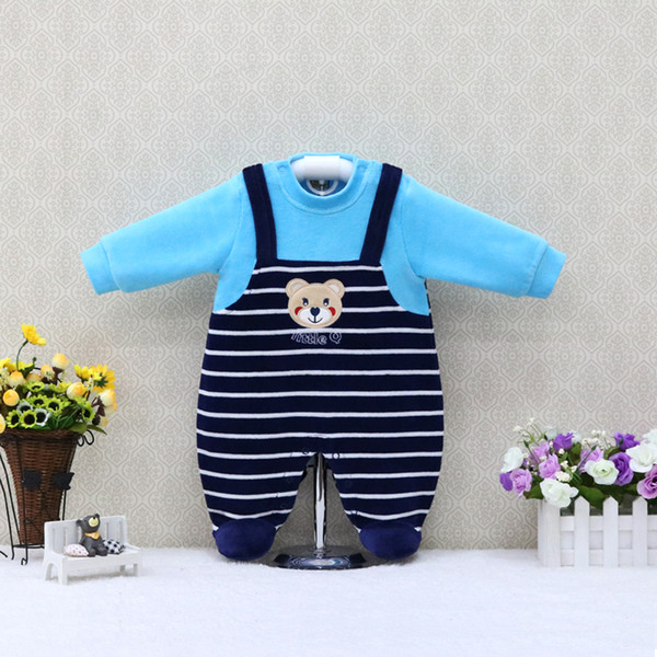 Festival Children's Pajamas Xmas Baby Clothes Kids Clothes Romper Climbing Summer and Autumn Clothing Child Velvet 2018 New Creeper Suits