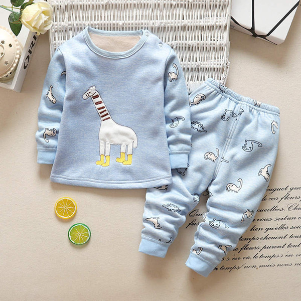 Bibi Cola autumn winter children pajamas set girls kids cartoon cotton 2pcs clothes children boys casual cartoon clothing sets