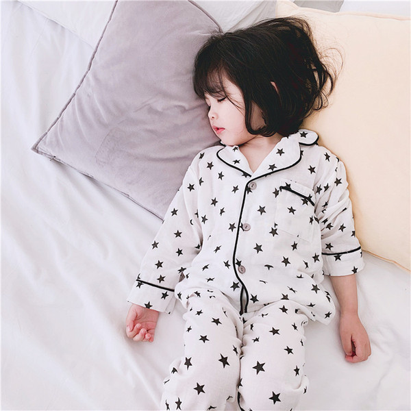 Children 2019 new season spring cotton cotton pajamas boys and girls cactus stars home service suit