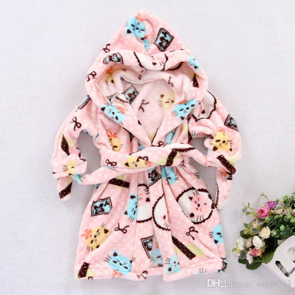 Retail Children's Pajamas robe Bathrobes Baby homewear Boys girls Cartoon Home wear Cartoon Robe cotton bathrobe