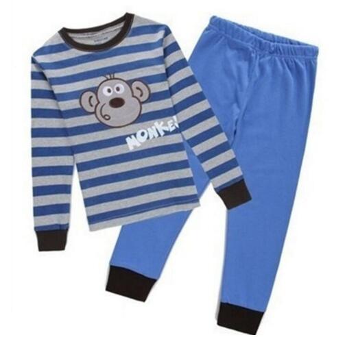 Boys Pajamas 2-Pieces Clothes Baby Pyjamas Sleeve Children Sleepwear Clothing Set Kids PJ'S Infant T-Shirt Pant Cotton M9