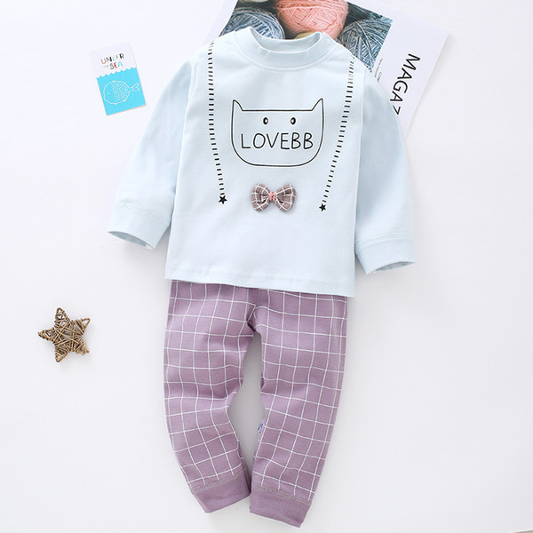 Children's underwear cotton suit, spring and autumn pajamas two-piece, boys and girls cotton children's pajamas, soft and comfortable.