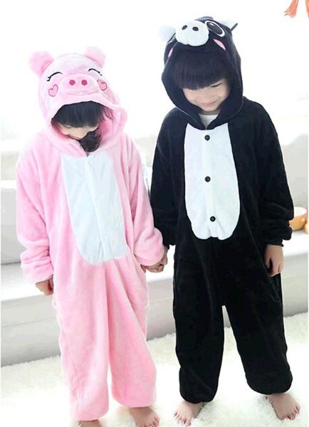 Children Unisex Flannel Pajamas Onesies Pijama Cartoon Animal Cosplay Pyjamas Boy's and Girl's Autumn and Winter One Piece Pijama wefxt