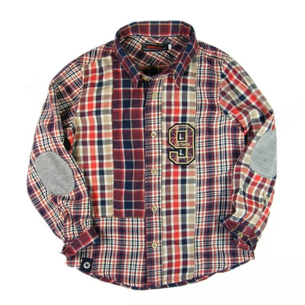 2 -10 year Brand Baby Boys long sleeves shirt grid tops kids autumn shirt pure cotton Children's clothes