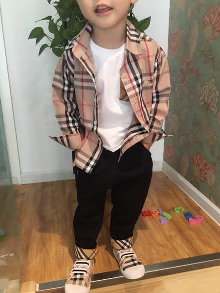 Boys Shirt Children Plaid Shirts Autumn Spring Casual Collar Full Sleeve s For 3-7 Years Old Baby clothing