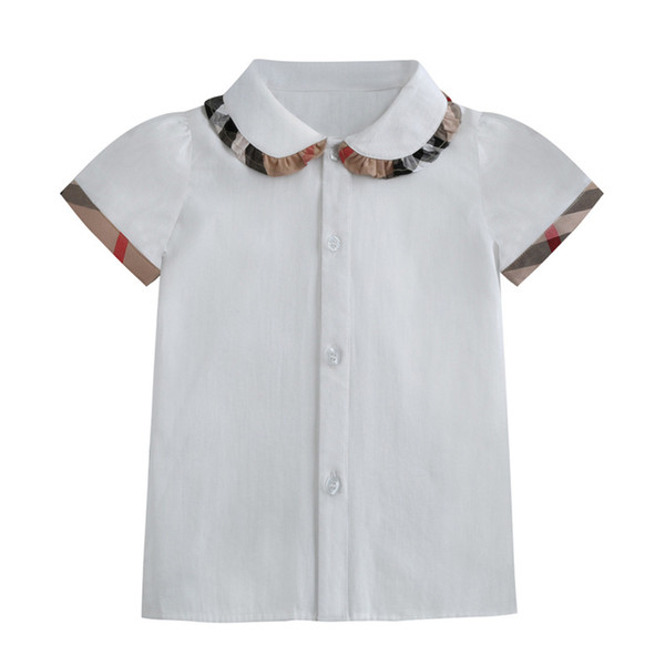 fashion girls tshirt white short sleeve summer kids girls white top