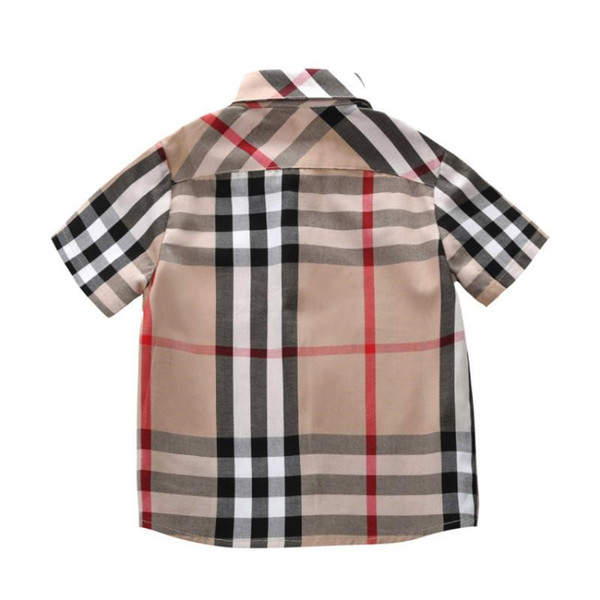 Tshirt 1-7T Kids Blouse Boy Clothes Summer Short Sleeve Soft Cotton Plaid Kids Boy Boys T Shirt Shirts Lapel Boy Tshirt S Shirs