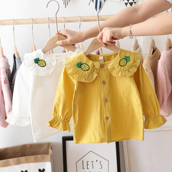 Girls Shirt 2020 Spring And Autumn New 1-3-Year-Old Baby Long Sleeve Top Children Western Style Girl childrens Clot