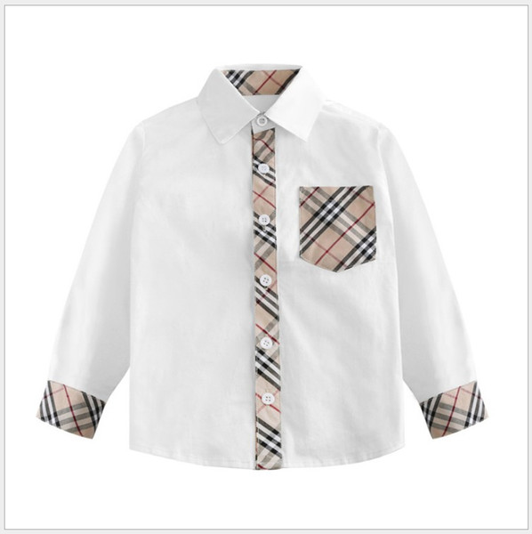 New Hot Sale Boys Casual Plaid Shirt Brand Pattern Lapel Boy Shirts Spring Autumn Baby Boys Long Sleeve Shirt Kids Children T-shirt 3T-8T