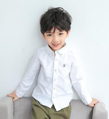 2019 New Spring fashion children Cotton lattices Pure white V collar T-shirt Cardigan students boy and girl clothes Autumn coat