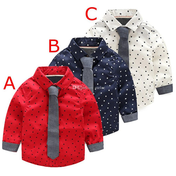 INS Autumn Winter new Boys Star Print Shirts Short Sleeve Children Shirts Cotton Best kids T Shirts Toddler Shirt boys Tops kids clothing