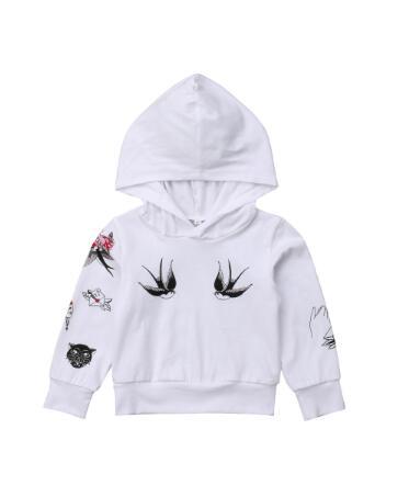 Kids Clothing Autumn Newborn Kid Baby Girl Boy Long Sleeve White Hoodies Casual Pullover Hooded Top Sweatshirts