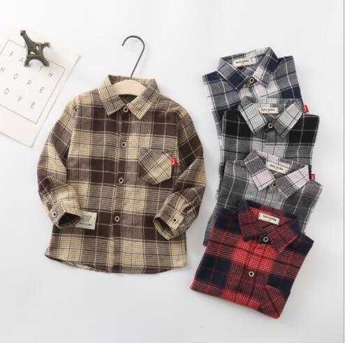 New best-selling brand children's Plaid Shirt spring and autumn Korean version small and medium-sized children's shirt children