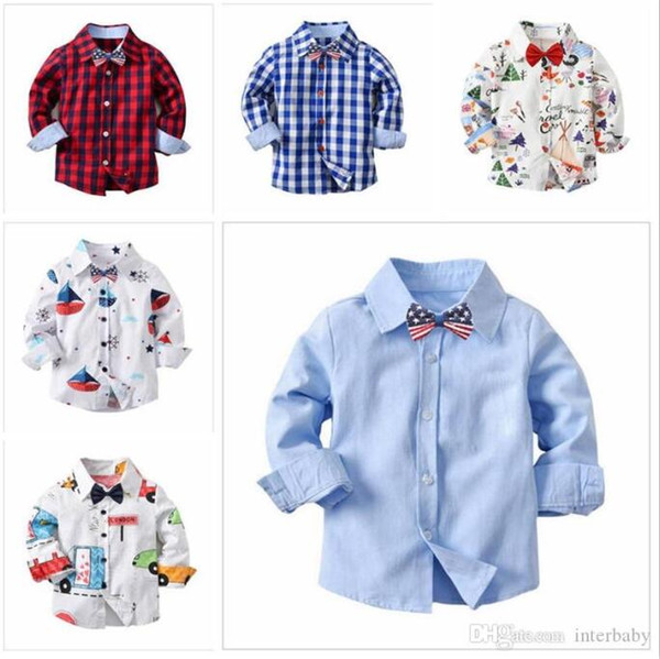 Kids Fashion Clothing Boys Plaid Shirt For Kids Long Sleeve Print Baby Casual Tops Kid Girl Blouses Child T-Shorts Baby Clothing YLYP393