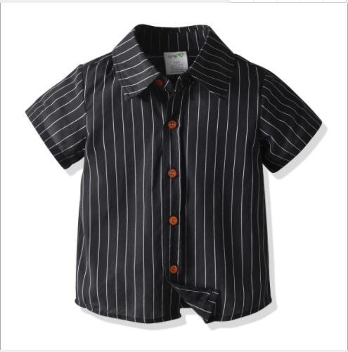 2020 new children's top boys' stripe short sleeve shirt summer baby gentleman cardigan Polo direct sales