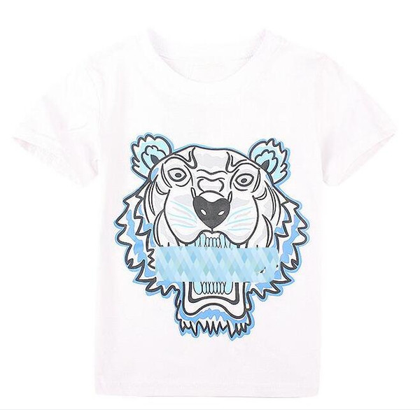 new Summer T Shirts For Boy Girl Tops Tiger Head Letter printing T Shirt Boy Clothing Brand Short Sleeve Tshirt Kids Tops