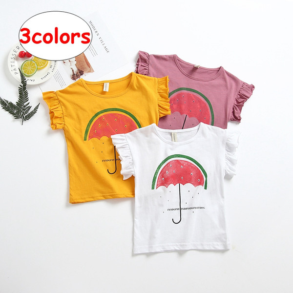 Baby watermelon print Shirt INS Girl Boy tees Toddler Kids Summer short sleeve tops 3colors 4size