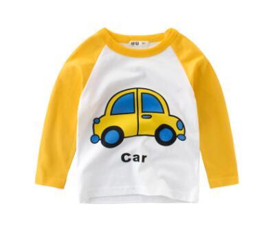 Ins wholesale digital brand design car long sleeves t-shirt girls spring/ autumn baby shirts retail and wholesale