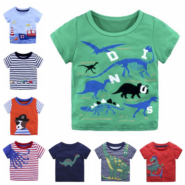 Kids T Shirt Appliqued Baby Boy Shirts Cotton Baby Girls Tees Short Sleeve Children Tops Summer Kids Clothing 39 Designs YW2391