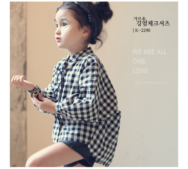 2017 New Arrival Spring Autumn Baby Girls Casual Plaid Shirt Children Long Sleeve Plaid Shirt Kids Clothing 2 Colors