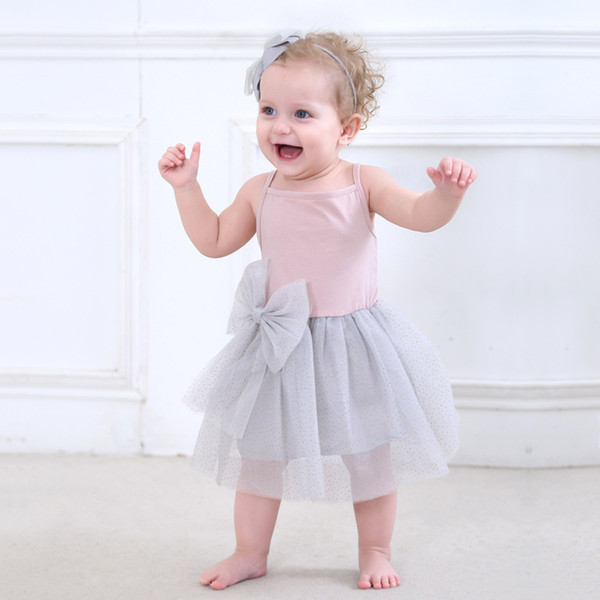 2018 New Girl's Dresses Cap Sleeves Summer Baby Girls Wear Clothing 100% cotton white Color free shipping B37