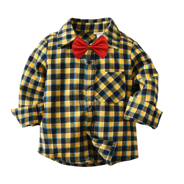 plaid shirt 2018 Hot selling new autumn style English wind plaid shirt high quality cotton Handsome lapel shirt 2 colors free shipping