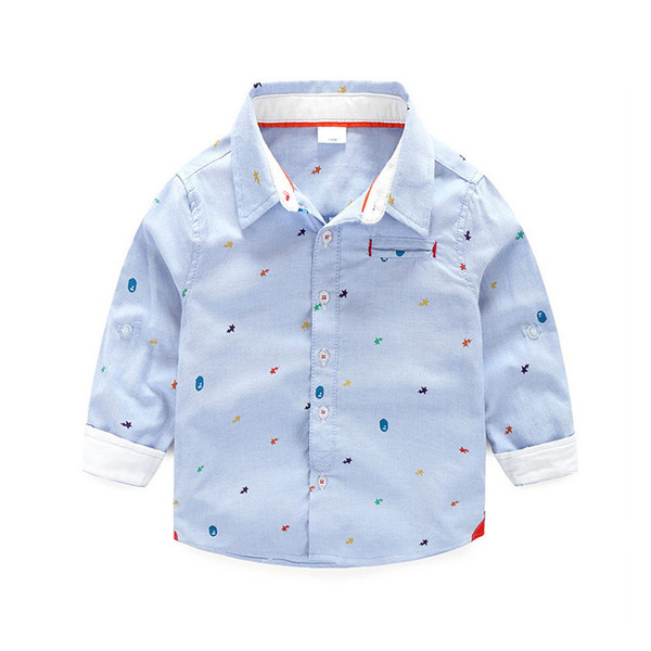 New fashion baby boy spot pattern clothes boys blouses & shirts plaid children clothing and accessories shirt for 2-9yr