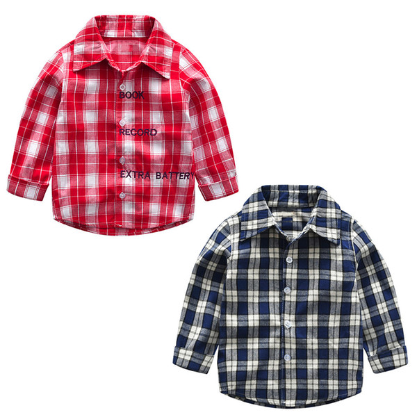 Fashion Toddler Baby Boys Girls Plaid Shirts Long Sleeve Gentleman Blouse Tops Clothes Casual baby shirt 2018 ,19A138