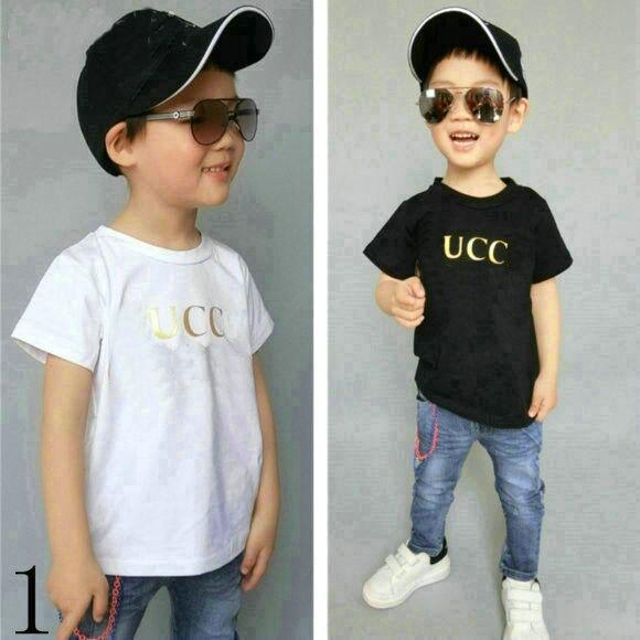 2-7year old baby boys girls clothes GG801 designer brand printed letters short sleeves T shirt coco