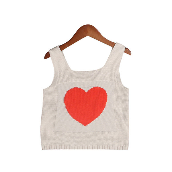 Sping Autumn Children Girls Sweater Knitted Baby Girls Pullover Vest Heart Kids Clothing Top Sleeveless Heart Vest for Kids