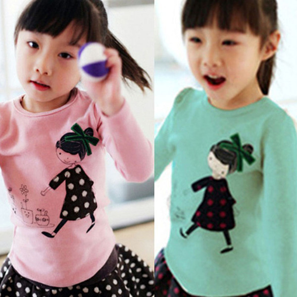 Kids Toddler Clothes Baby Girls Cartoon Girl Print Long Sleeve T shirts Casual Tops Tees Children's Clothing