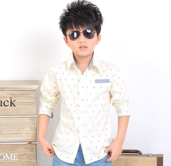 1PC Factory Price In Stock Shirts Spring Autumn Boy's Long Sleeve Cotton Shirt Casual Fashion ZZ2380