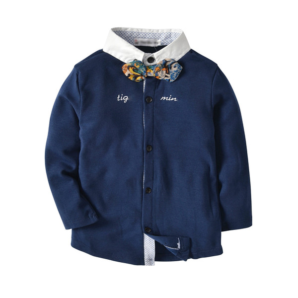 European and American style new boutique children's clothing boy child cotton long-sleeved shirt baby shirt children's cardigan