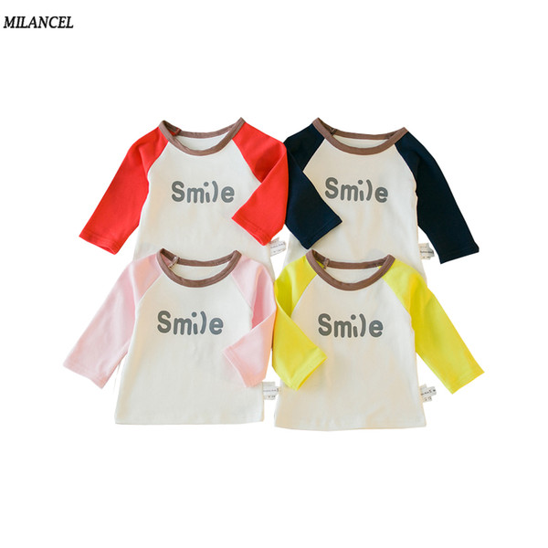 2018 Baby Blouse Cotton Kids Girls Base Shirt Simple Style Boys Shirt Long Sleeve Baby Clothing O-neck Boys Base Blouse