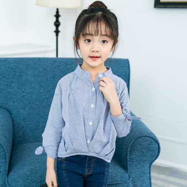 Child shirts Fall&Spring cotton fabric with natural color striped design kids shirts Full sleeve with standards leisure shirts for kids