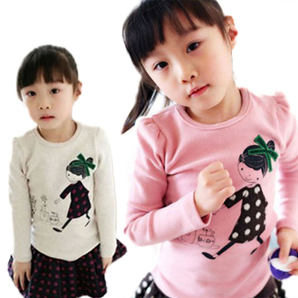 Kids Toddler Clothes Baby Girls Cartoon Girl Print Long Sleeve T shirts Casual Tops Tees Children's Clothing