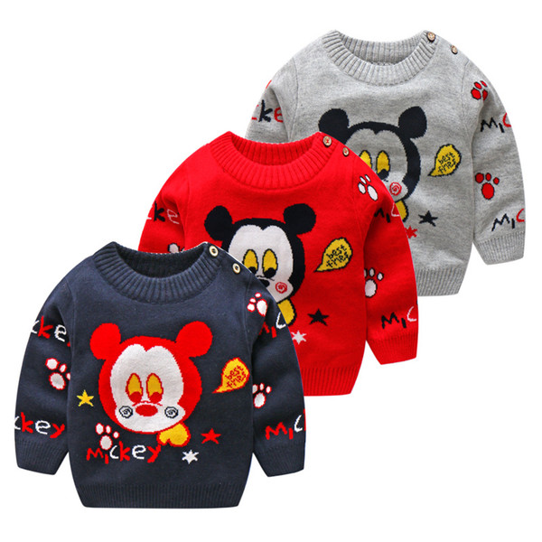 Baby Boys Spring Autumn Sweater New Children Kids Long Sleeve Cotton Pullover Girls Baby Cartoon Sportswear Clothing