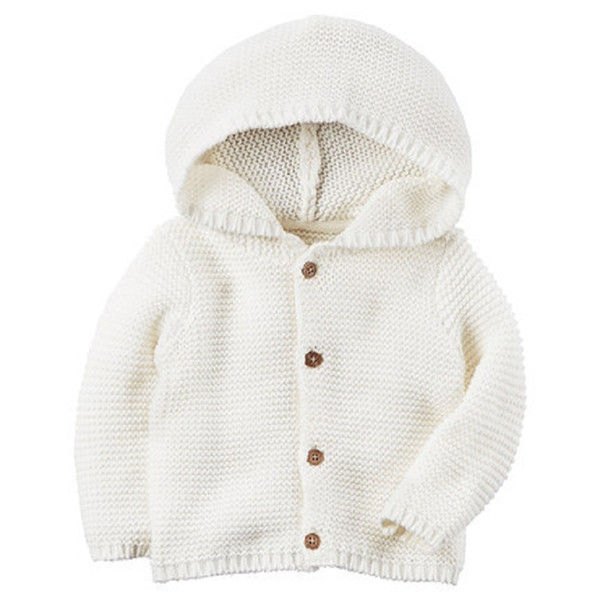 2019 Baby Girl Sweater Kids Hooded Cardigan 100% Cotton Spring Sweaters Children Autumn Clothing Girls Clothes Knitwear Outwear