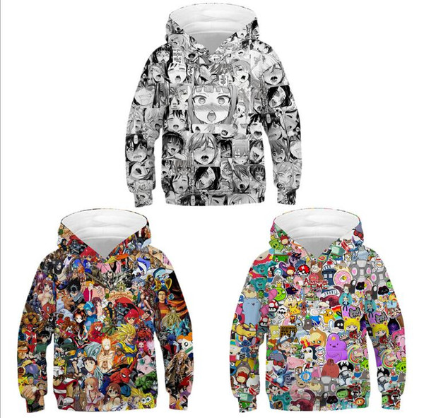 Anime Girl Hoodie 3D Digital Print Hooded Sweater Children Clothes Europe Size Kids Clothing Baseball Sweatshirt