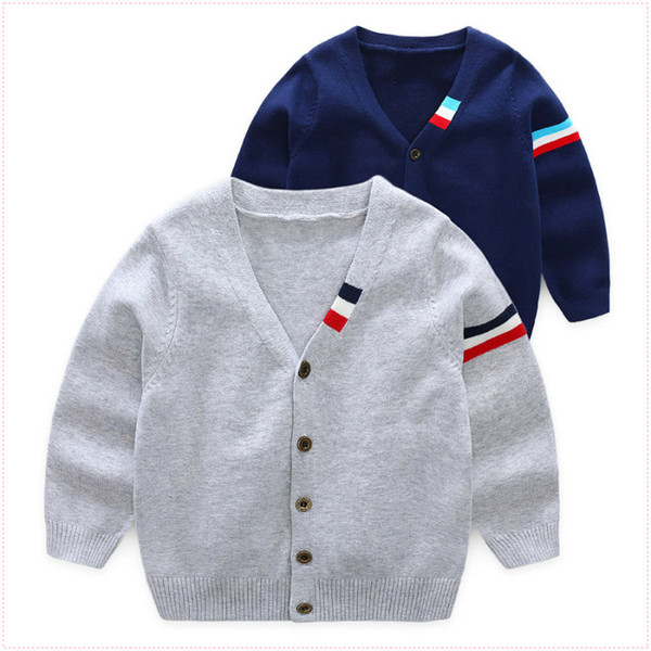 Autumn Baby Boys Sweater Toddler Boys V-Neck Jumper Knitwear Long-Sleeve Cotton Cardigans Children Clothes Kids Sweater Coat