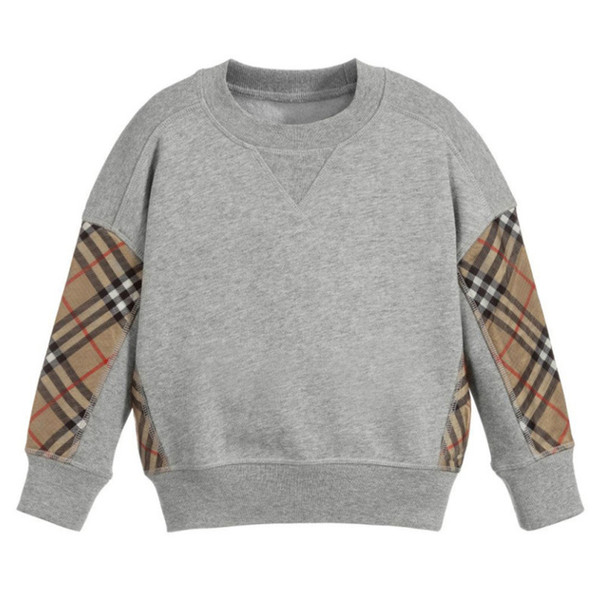 Baby Boys plaid sweatshirt kids splicing lattice long sleeve casual pullover children cotton jumper kids clothes