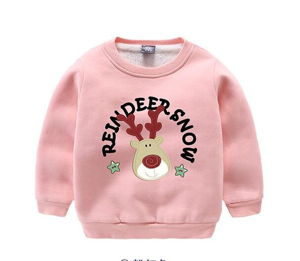 JJ+2018 new cartoon design children's winter wear plus velvet sweater baby boy's warm clothes factory price direct selling