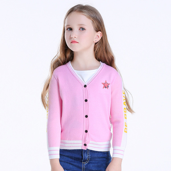 Childrens Girl sweaters New Autumn And winter Sweater Girl Long Sleeve Jacket European and American Fashion Style