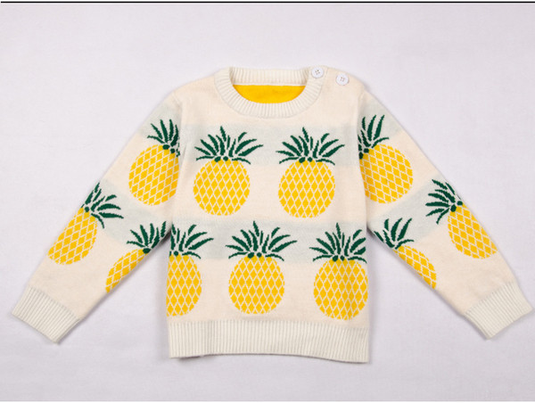 INS new Winter Europe Children's pineapple pattern sweater boy girl long sleeve clothes baby cotton knitting top