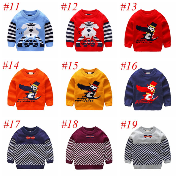 Children Santa Claus deer cartoon Sweaters boys 2layer thick cotton Pullover Knitted Cardigan 20colors choose free ship 3-8years