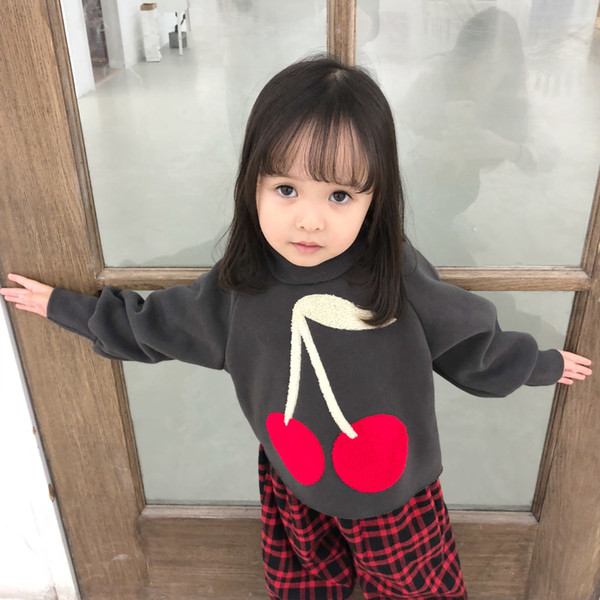 Children's clothing Korean version of autumn and winter new wool embroidery velvet children's clothing