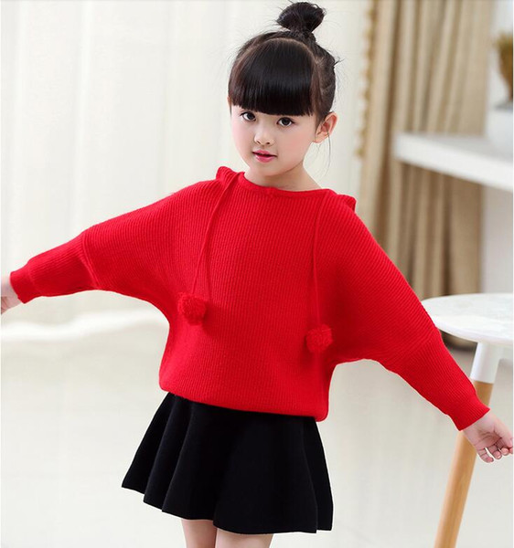 New Children Sweaters Hooded Casual Girls Sweater Cotton Knitwear Autumn Winter Baby Sweater Kids Clothing Girl Clothes