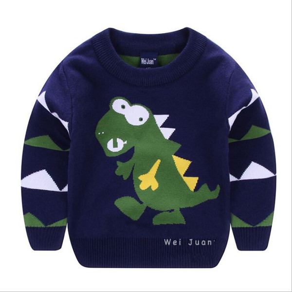 Sweater for boys and girls Round-neck, long-sleeved children's sweater; boy's sweater; cartoon fashion warm bottom