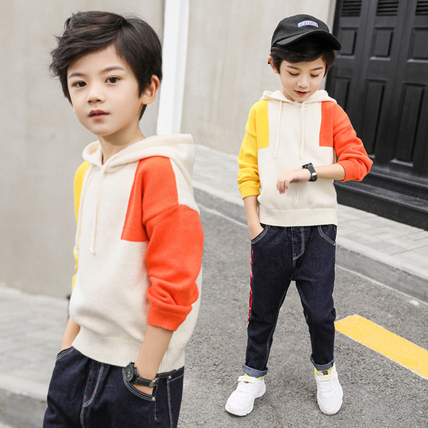 Children's Clothing Boy Sweater New Spring and Autumn Book Boy Hooded Shirt Casual Sweater Sports Jacket Pullover