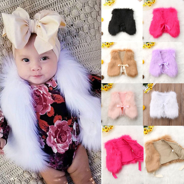 Newborn Baby Princess Winter Warm Vest Coat Girls Fur Outerwear Button Jacket